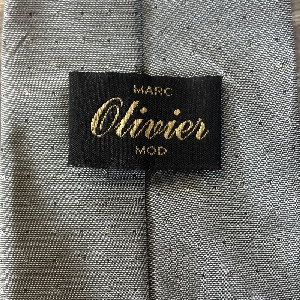 Marc Olivier Mod Mens Tie Classic Necktie‎ Gray Vintage Canadian Designer - Picture 4 of 7